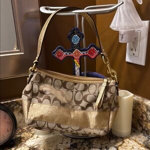 Gold and Brown Handbag